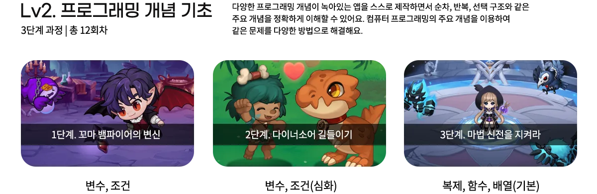 Lv2 프로그래밍 개념 기초 - 변수, 조건, 복제, 함수, 배열 학습