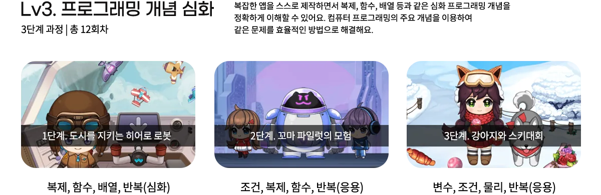 Lv3 프로그래밍 개념 심화 단계별 커리큘럼